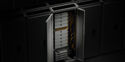 Front access fibre management system saves space in data centres